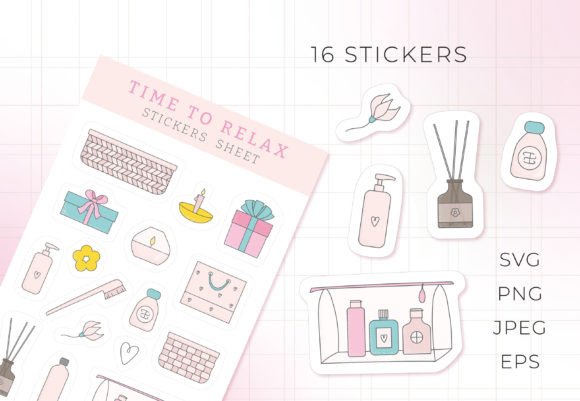 Review: Stickers Sheet TIME to RELAX for Embroidery Projects